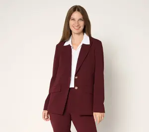Dennis Basso Regular Luxe Crepe Blazer in Prints & Solids