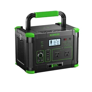 EBL Portable Power Station 500W Forest Green Edition 518Wh Solar Generator with Dual AC Outlets and 60W USB-C PD Port for Home Backup CPAP Use Off-Grid Adventures and Professional Outdoor Work