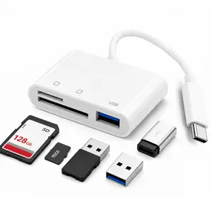 3-in-1 USB-C SD Card Reader, USB 3.0 Camera Memory Card Adapter for iPhone 15/16/17, iPad Pro/Air, MacBook Pro/Air, Chromebook, Galaxy & Android USB-C Devices