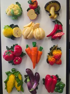 Farm Fresh Jumbo Set – 12 Vintage Resin Fruits & Veggies Magnets for Kitchen Decor & Housewarming Gifts
