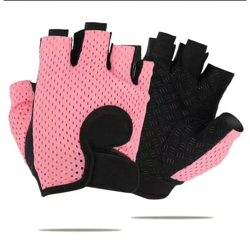 Unisex Lightweight Solid Color Workout Gym Gloves - Workout Accessories, Athletic Accessory, Breathable Polyester, Adjustable Wrist, Silicone Grip Hold, Full Palm Mesh Mat Protection, Home Exercise, Weightlifting, Cycling, Fitness Exercise Accessories
