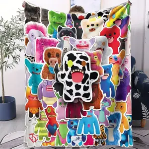 FUGGLER's "Cute Tooth Monster" Series of Printed Blankets,Home Warm Comfortable Throw,Sofa Blanket,Nap Blanket,All Seasons Use, Suitable as Gifts for Family or Friends,Single Sided Printed Blankets