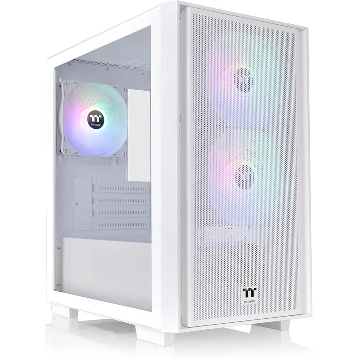 Thermaltake Versa H16 Micro-ATX Micro Tower PC Case - Snow White, ARGB Lighting, Tempered Glass Transparent Side Panel