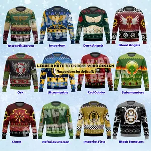 [ARRIVE AFTER CHRISTMAS] Warhammer 40k Ugly Christmas Sweater Collection 2025, Holiday Gamer Xmas Jumper, Heresy Iconic Sweatshirt Gifts For The Emperor