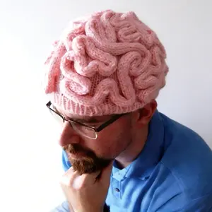 1 Fun Handmade Knitted Brain Hat - Whimsical Brain Flower Design, Soft and Stretchy Winter Knit Hat, Lightweight, Warm, and Novel Headwear, Comfortable and Breathable, Unisex (Hand Wash)