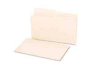 File Folders, 1/2 Cut, One-Ply Top Tab, Legal, Manila, 100/box