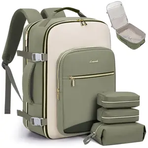 Backpack Men Women, 40L Expandable Carry On Backpack Set Airline Approved, Larger Waterproof Suitcase Weekender Overnight Bag TSA Friendly