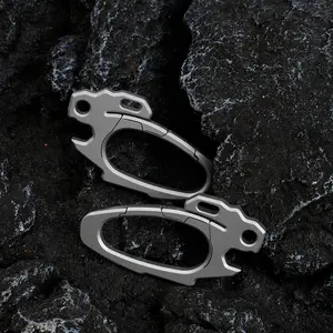 Titanium Alloy Mini Lightweight Keychain, Multifunctional Keyring with Can Opener, Durable & Compact Design, Camping Outdoor Tool, Perfect for Everyday Use