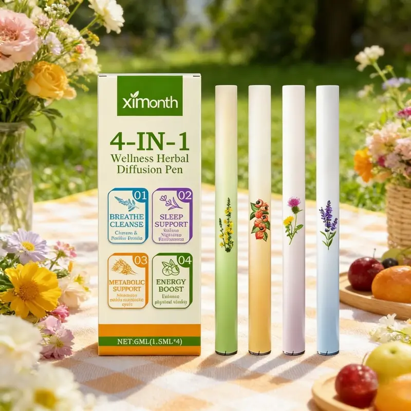 Portable Herbal Diffuser Pen, 4-In-1 Aromatherapy for Sleep, Energy & Mental Clarity, Stick Form, No Ca Prop 65 Warning