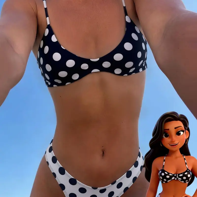 Ladies' swimsuit bikini, Bikini Swimsuit Set, Bikini Swimsuit Outfit, bohemian black and white polka dot print bra vest swimsuit, suitable for vacation, beach pool and sports wear, SS26 spring and summer collection