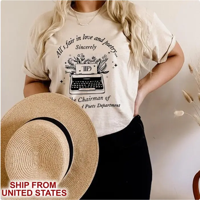 All's Fair In Love And Poetry Shirt, Vintage Shirt, Unisex Shirt, Crewneck Shirt, Cotton Shirt