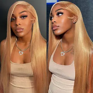 CUTE BEIN 27# Honey Blonde Lace Front Human Hair Wigs 13X6 Pre Plucked Lace Frontal Human Hair Wigs Natural Hairline For Women