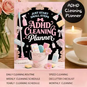 Adhd Cleaning Plan Spiral Notebook, Professional Home Management Log, Coil Binder, Organize Your Tasks Efficiently, Essential Planner Tool