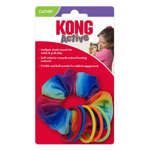 KONG Catnip-Infused Scrunchie Toy – Crinkle Sound & Catch Play pet interactive