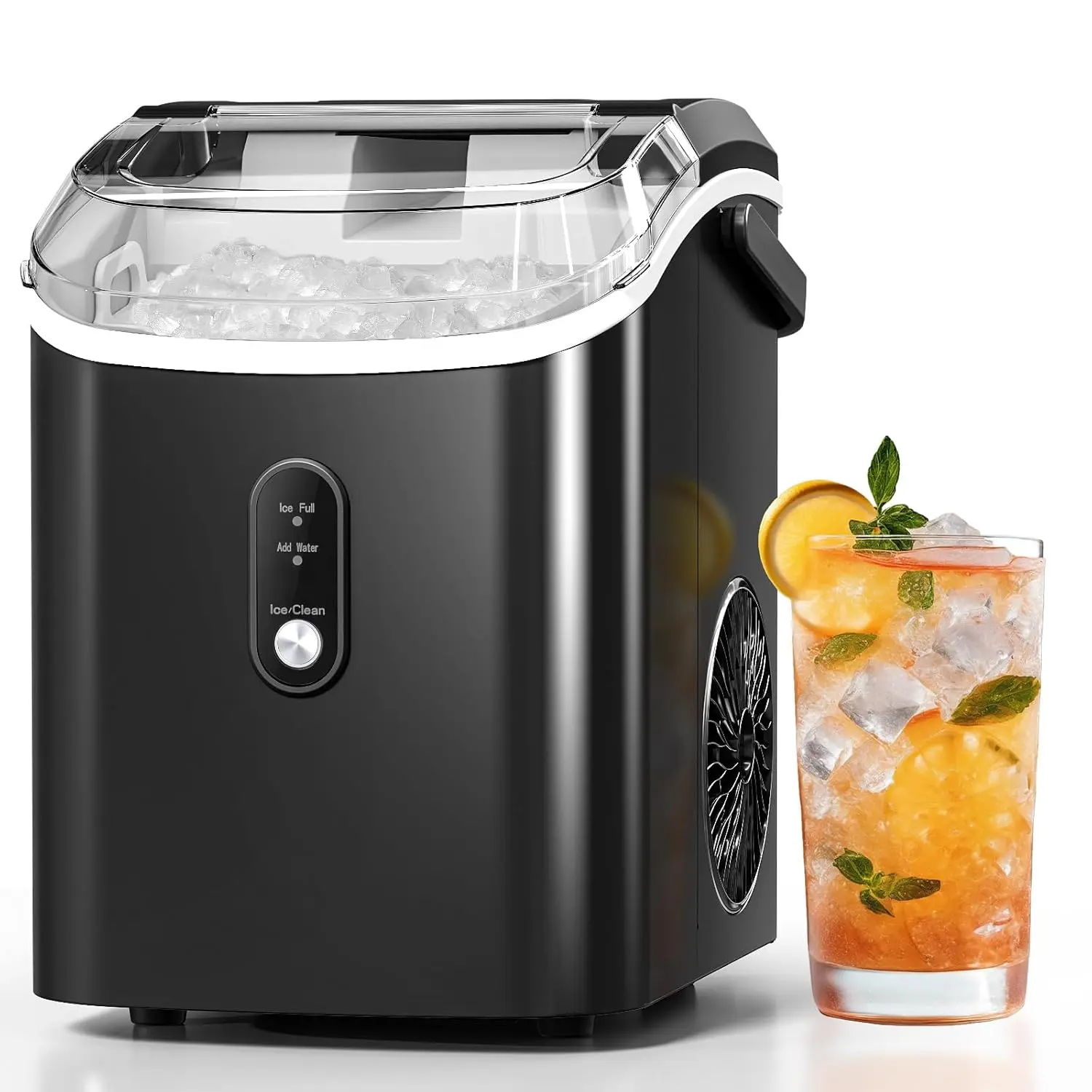 Xbeauty Ice Maker, Eco Portable Counter Ice Maker - 9 Ice Cubes in 6 Minutes, 33 lbs Daily Output, with Ice Bag, Scoop and Basket, for Kitchen, Office, Bar, Party, Black