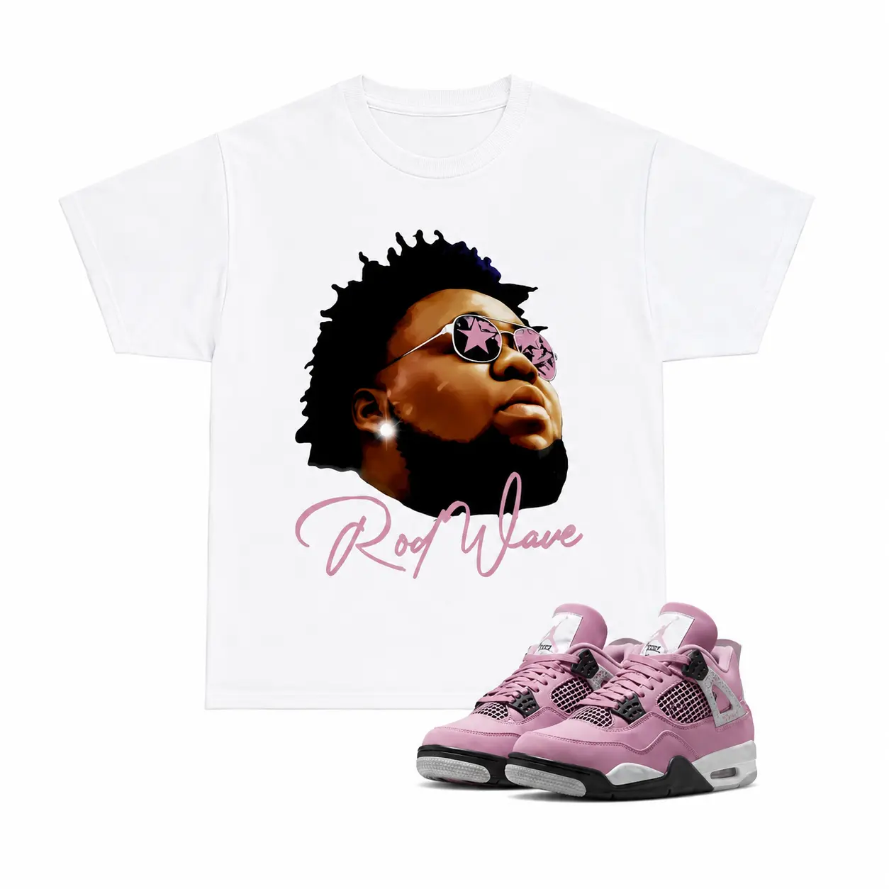 Rod Wave Portrait Graphic Tee, Vintage Hip Hop Cotton T Shirt, Music Artist Graphic Tee, Oversized Streetwear Shirt, Good Graphic Tees, Trendy T Shirts humorous viral tiktok Casual Crewneck