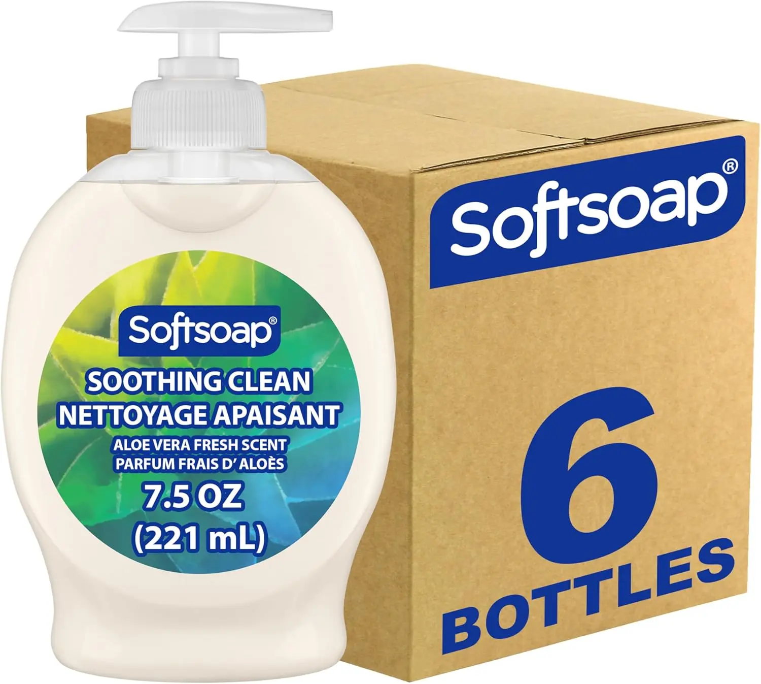 Softsoap Moisturizing Liquid Hand Soap, Soothing Clean Aloe Vera - 7.5 Fl Oz (Pack of 6)