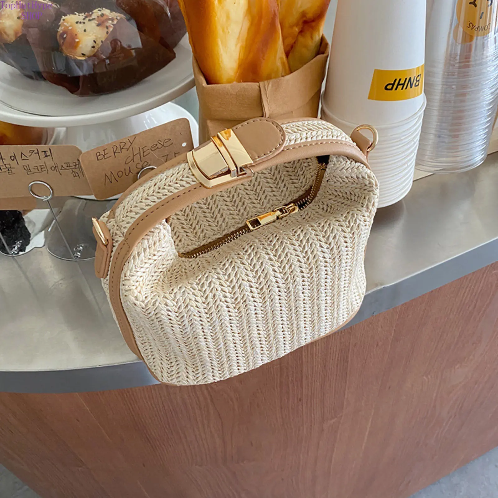 Women's 2026 New Summer Straw Woven Crossbody Bag - Korea Dongdaemun INS Style Top Handle Shoulder Purse, Lightweight Breathable Small Trending, Vacation Daily Use, Crossbody Bags for Women, Daily Use Bags