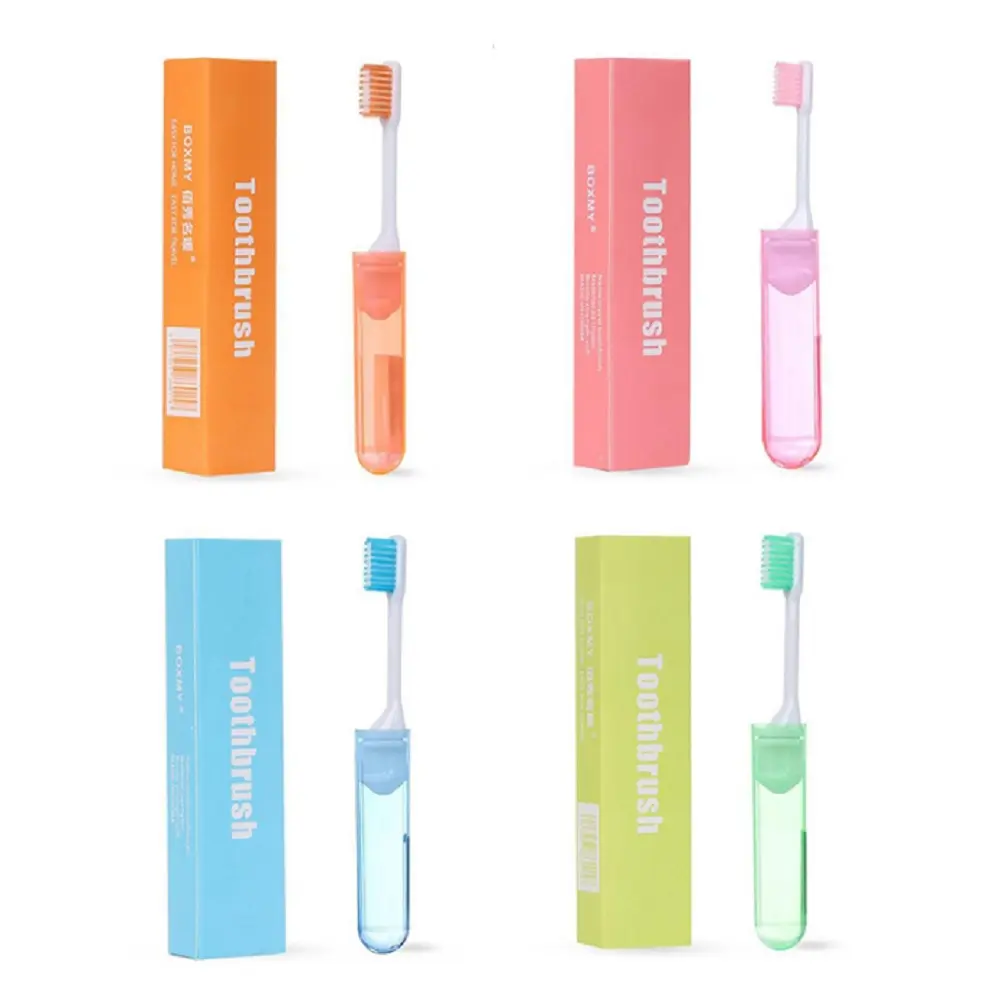 TIKA 4-Piece Portable Folding Travel Toothbrush Set with Case - Ideal for Camping and Travel