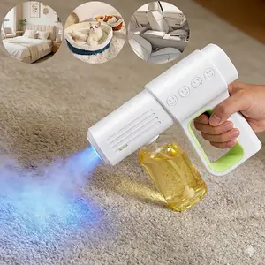 Cordless Nano Blue Light Sanitizing Spray Gun - Lightweight High-Pressure Rechargeable Mist Sprayer, Portable Electric Atomizer for Pet Odor Removal, Office Use, Versatile Use (Safe & Efficient)