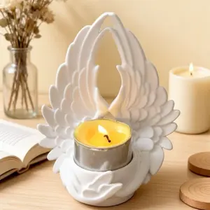 3D-printed feather candle holder, high-quality PLA decorative piece, bedroom table decoration, office decor, collectible cute and creative gift, room decor, table decoration, birthday party gift