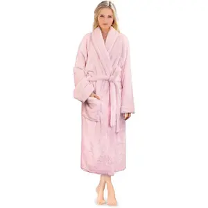 Womens Plush Soft Robe Fluffy, Warm, Fleece Sherpa Shaggy Bathrobe
