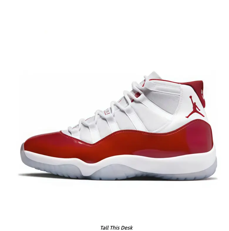 White & Red Bright Patent Clear Crystal Sole High Top Vintage Basketball Sneakers, Unisex Classic Street Casual Athletic Footwear For All Seasons