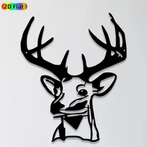 1pc Deer Head Metal Wall Art, Majestic Deer Head Statue Mural, Ideal Gift for Christmas, New Year, Wildlife Decor Enthusiasts,  Wall Sculptures, Perfect for Living Room Wall & Garden Fence, Unique Nature-Inspired Home Decor