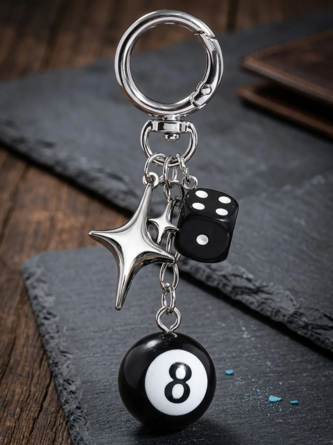 8 Ball Dice Charm Keychain - Cute Bag Purse Handbag Accessories Key Charms - Y2K Aesthetic Key Chain for Women Men Keychain For Bags