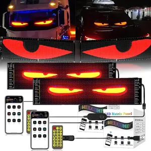Eyes For Car windshield, Devil eyes For Vehicle: Programmable, Bluetooth APP Control, Pre-made Animations & Customizable Text LED Sign for car Display