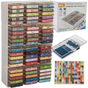 60 count Set of  Painting Storage Containers, 2-in-1  Painting Trays and Racks,  Art Accessories,  Art  Storage