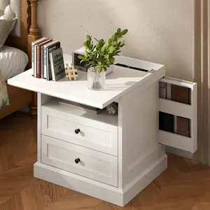 Nightstand with Side Drawer, Night Stand, End Table with Hidden Storage Space, Bedside Table with Open Shelf