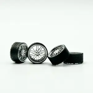 12mm Chrome Simmons Rep Specialty 3D Wheels for 1:64 Scale Diecast Model Cars with Patriotic Design