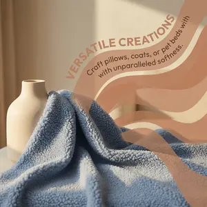 1pc Solid White Teddy Fleece Material (50x160cm) - Fluffy Sewing Fabric for Plushies, Hats & Home Decor