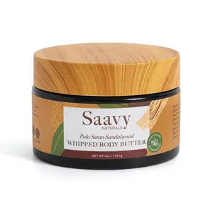 Saavy Naturals Ultra-Rich Whipped Body Butter – Palo Santo Sandalwood – Deep Hydration 4oz