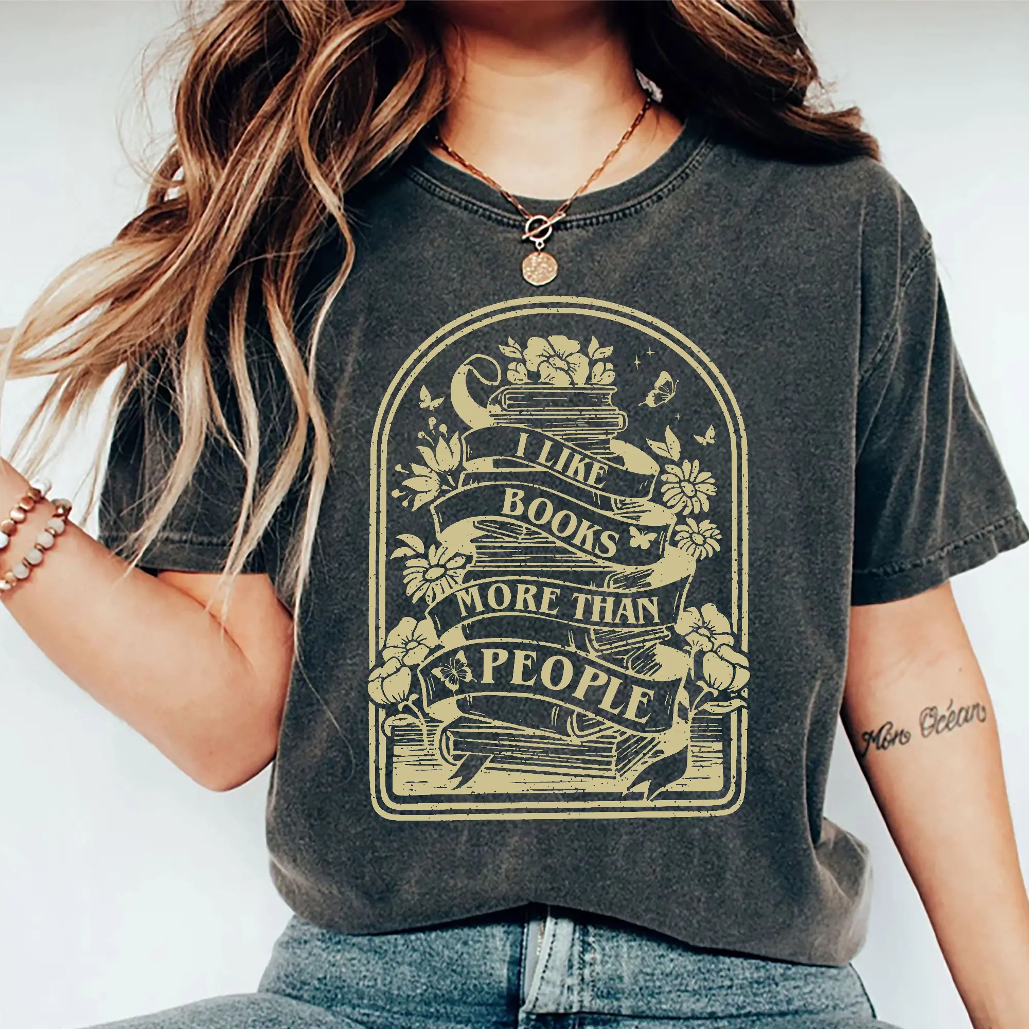 I Like Books More Than People Retro Shirt, Introvert Bookworm Unisex Unhinged Shirt, Booktrovert Graphic Printed Tee, Book Lover T-shirt