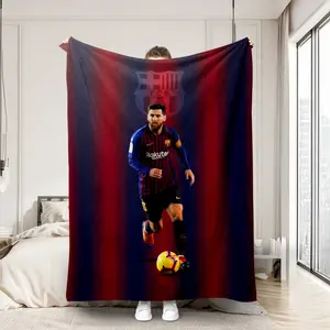 One blanket, Messi soccer ball style, warm nap blanket, throw blanket, car blanket, pet blanket, birthday/holiday gift, suitable for sofa, bed, dormitory, hotel, office.