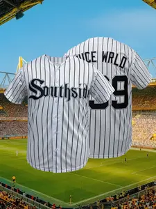 Men's Stitched Baseball Jersey,# 999 Casual Short Sleeve V Neck Breathable Sports Baseball Shirt Athletic Top Unisex, Loose Fit All Season Wear, Outdoor Training & Daily Wear