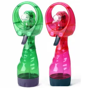 Water Mist Spray Bottle Fan Portable Handheld Mister - Battery Operated (Pink & Green)