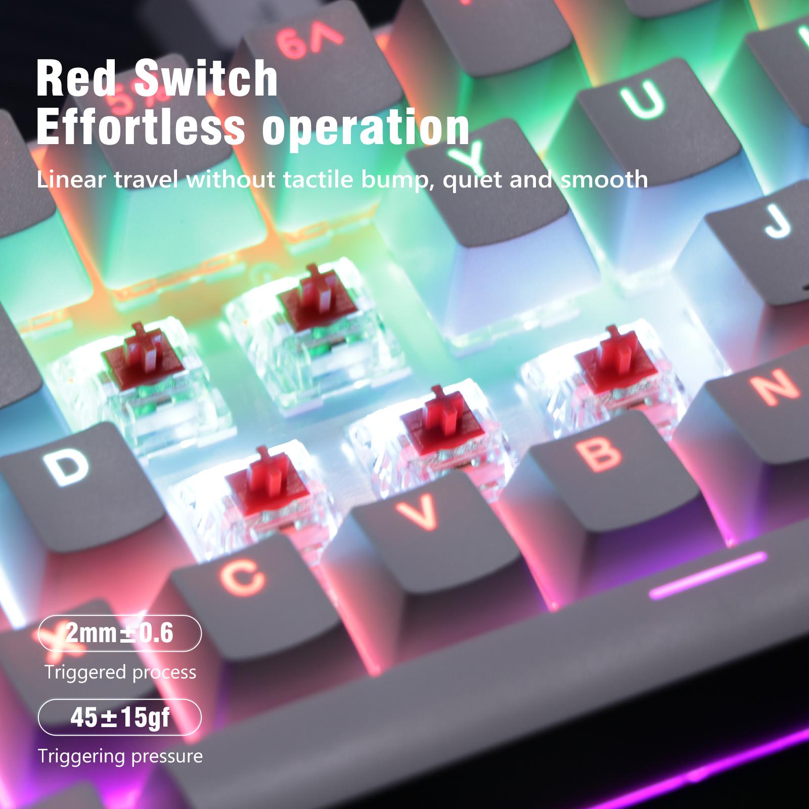 KAVLORN KL61 Hot Swappable 60% Mechanical Keyboard RGB PBT Keycaps Wired Gaming Keyboard For PC Mac