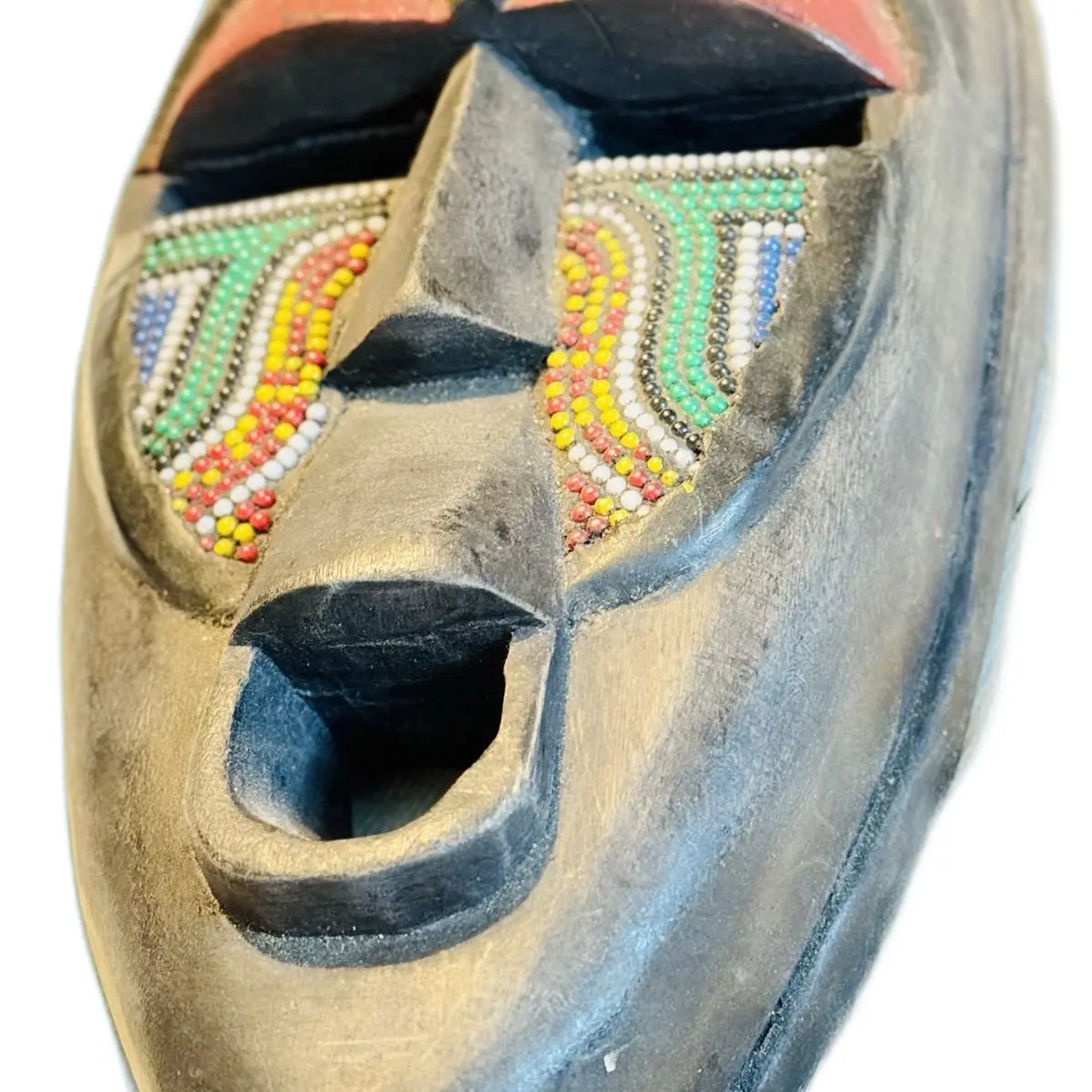 Decorative Ashanti Tribe Beaded Mask (Ghana) Traditional Ornaments Accessories
