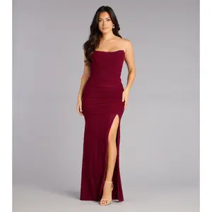 Brooklyn Mesh Strapless Mermaid Formal Dress