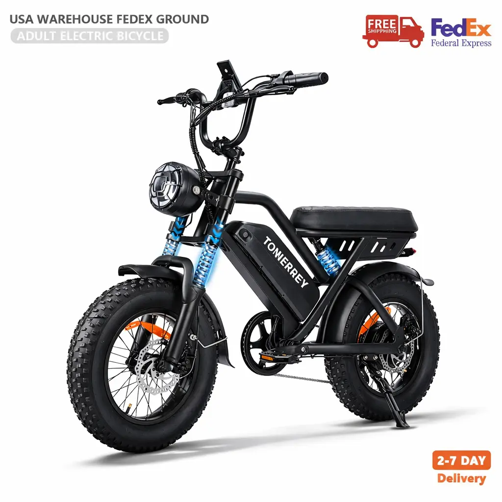 Electric Bike Peak Power 1150W 22MPH Range 50-56 Miles 16×4.0 Fat Tires Full Suspension Ebikes Adults Up to 264 lbs 48V 15.6Ah Removable Battery E-Bike LED Headlights Electric Bicycle k5 Off-Road All-Terrain