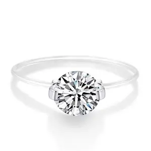 gifts  girl country rings💍 beautiful hermoso anillo engagement hollow ring Light Luxury Transparent Line Invisible Mermaid Tears Ring Fish Line Diamond Ring Female  flower lotus wide version