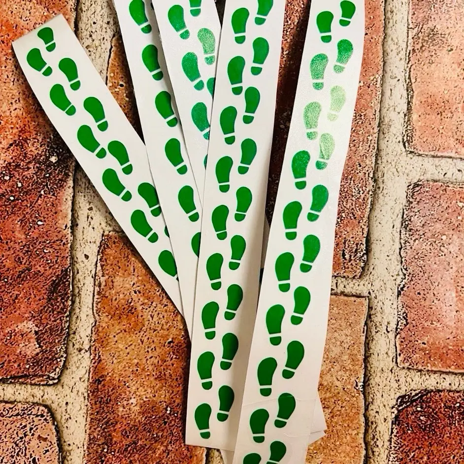 Magical Leprechaun Footprints Vinyl Sticker Sheets, Flat Waterproof Home Decor Ornaments, Ideal for Celebrations Gift Decorations