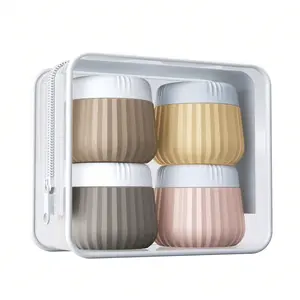 Silicone Travel Toiletry Bottle, 4 Counts/set Leak Proof Travel Container with Clear Bag, Portable Toiletry Bottle, Lotion Bottle for Cosmetic Skin Care