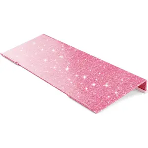 Computer Keyboard Stand - Glitter Pink  Keyboard Riser Tilted Keyboard Holder Keyboard Tray with Pink Non-Slip Strip for Easy Typing at Home School Office Desk Accessories