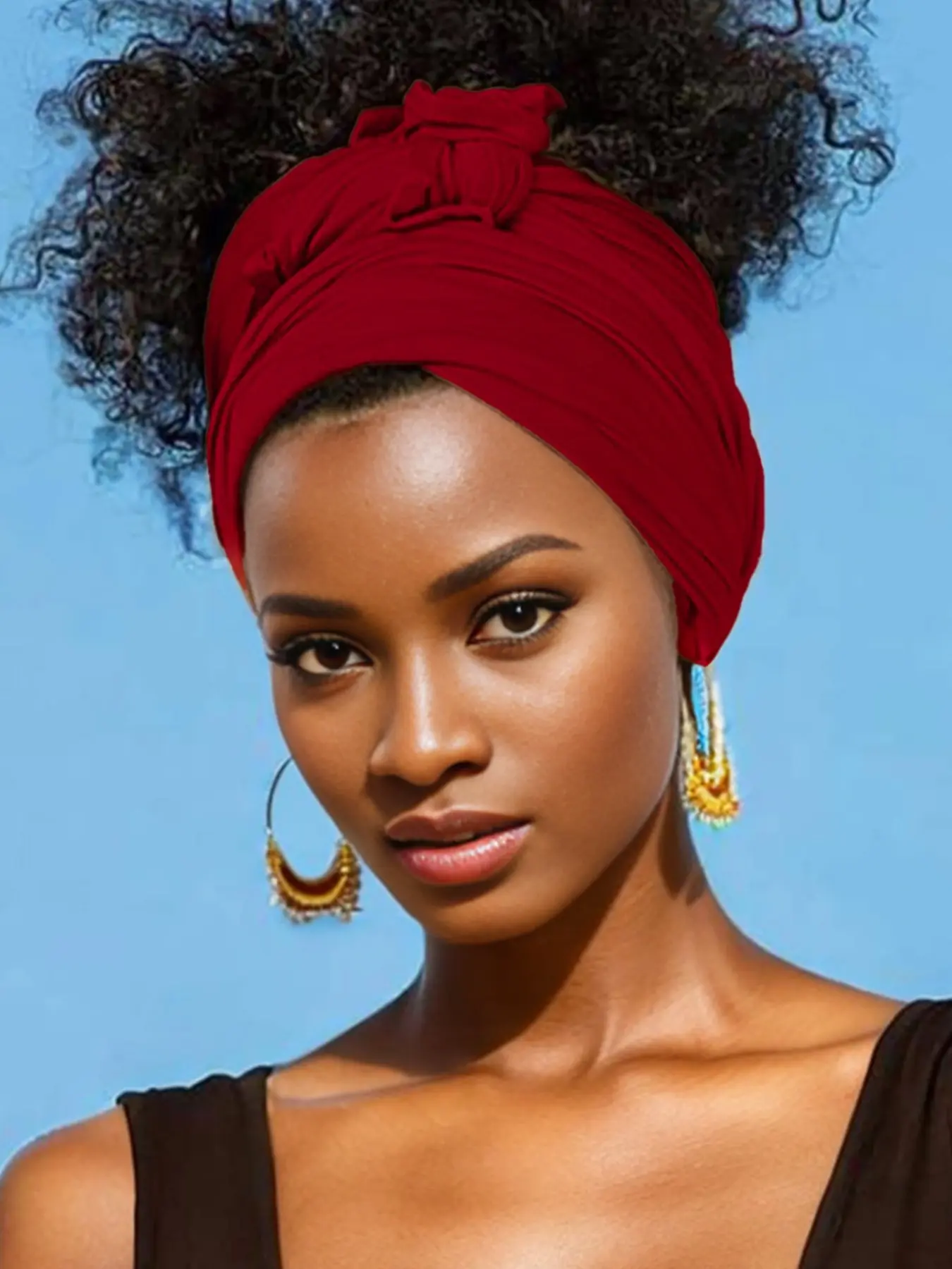 Elastic Headscarf Turban, Solid Color Super Soft Ultra Long Breathable Headband, Women's Casual Breathable Headscarf, 1 Piece, Hairwraps, Head Scarf Turbans