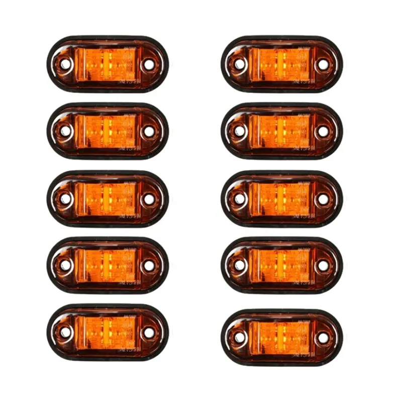 Car Side Marker Light, Side Lamp, 10pcs 4-LED Turn Signal Car Warning Light, Tail Light for Car, Truck, Trailer, RV, Boat, Universal Car Accessories
