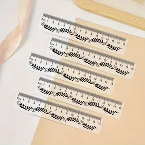 10pcs Clear Plastic Ruler with Large Numbers, Side Features a Serrated Structure, Transparent, Easy to Read Design, Office Supplies, Precision Measuring, Sleek Appearance, Clear Construction